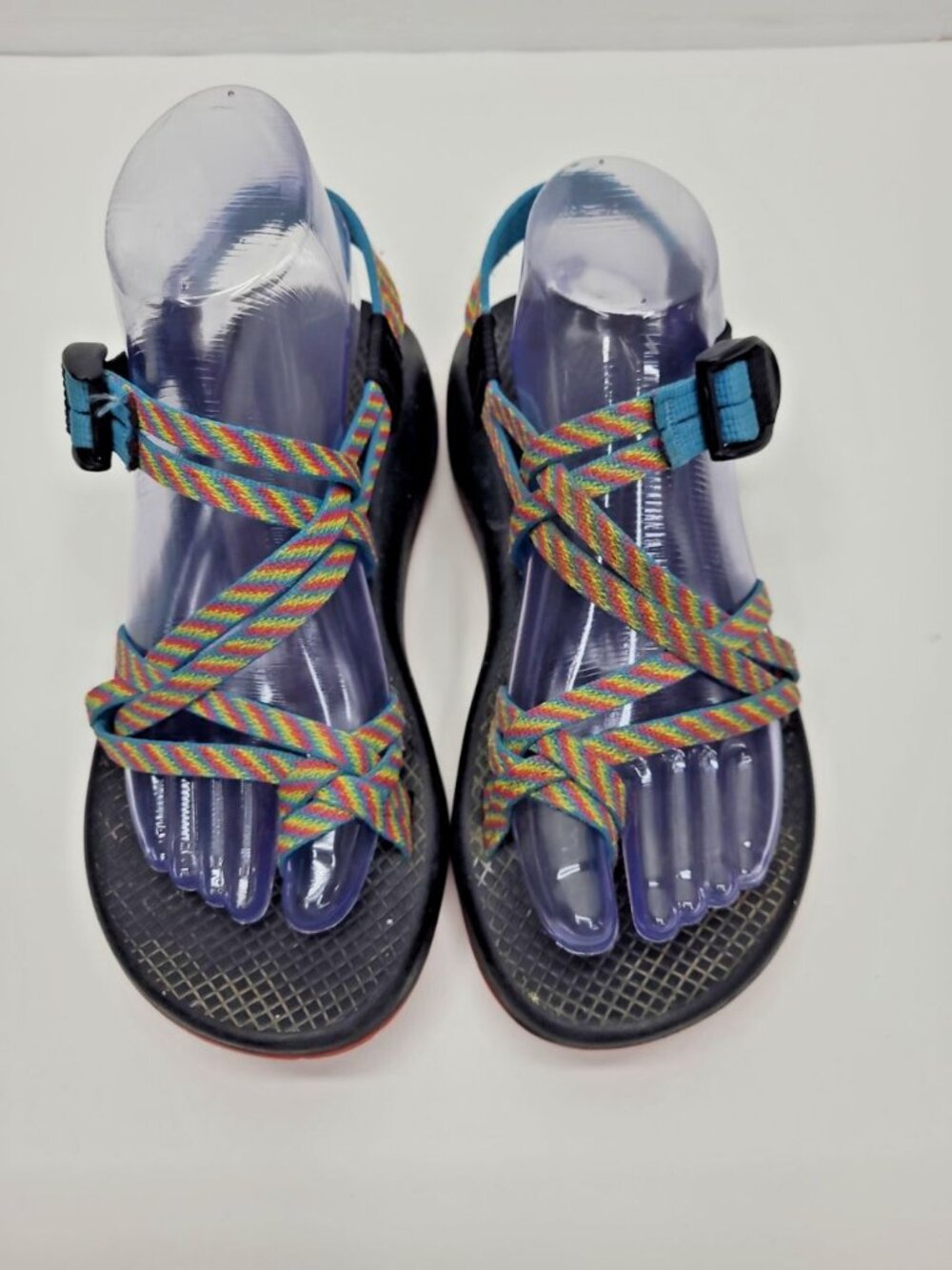 Chaco Double Strap Women's Size 8 Sandals Hiking Toe Loop Fiesta Rainbow